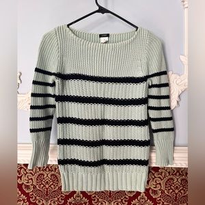 Cute mint green striped sweater, J. Crew